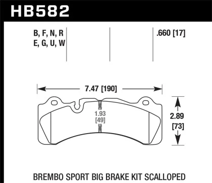 Hawk Brembo GT6 GTS HPS Brake Pads HB582F.660