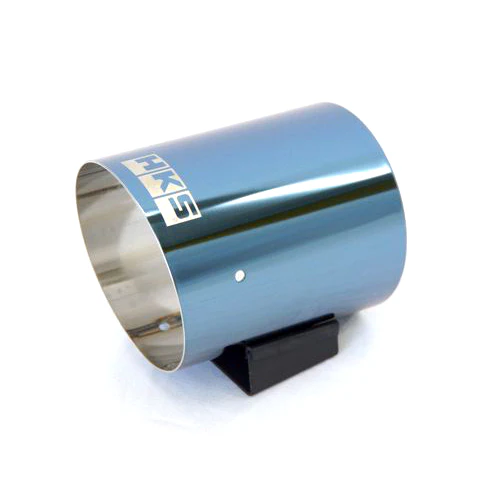 HKS Hi-Power Spec-L2 Exhaust Tip Cover Blue Stainless Steel - Image 3