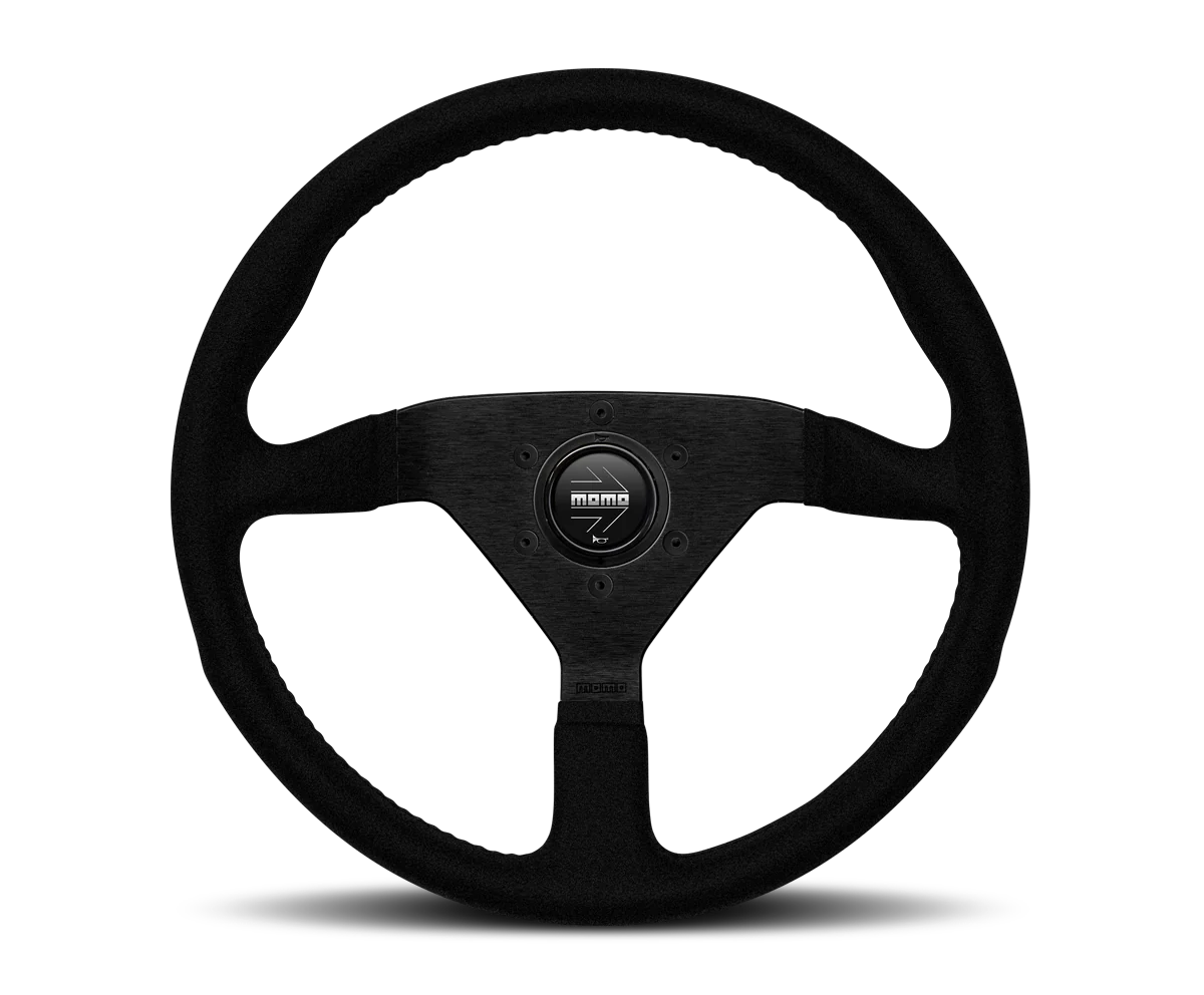 Momo Monte Carlo 320mm / 350mm Black Alcantara Suede Steering Wheel - Image 6